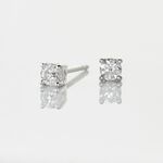 Boucles D'oreilles Puces Victoria Or Blanc Diamant - Puces Femme | Marc Orian