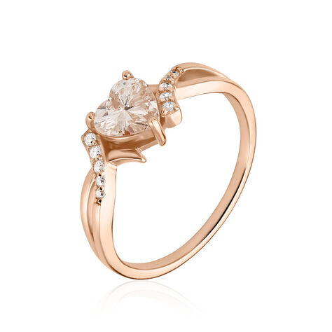 Bague Argent Rose Avalon Oxyde De Zirconium - Bagues Solitaire Femme | Marc Orian