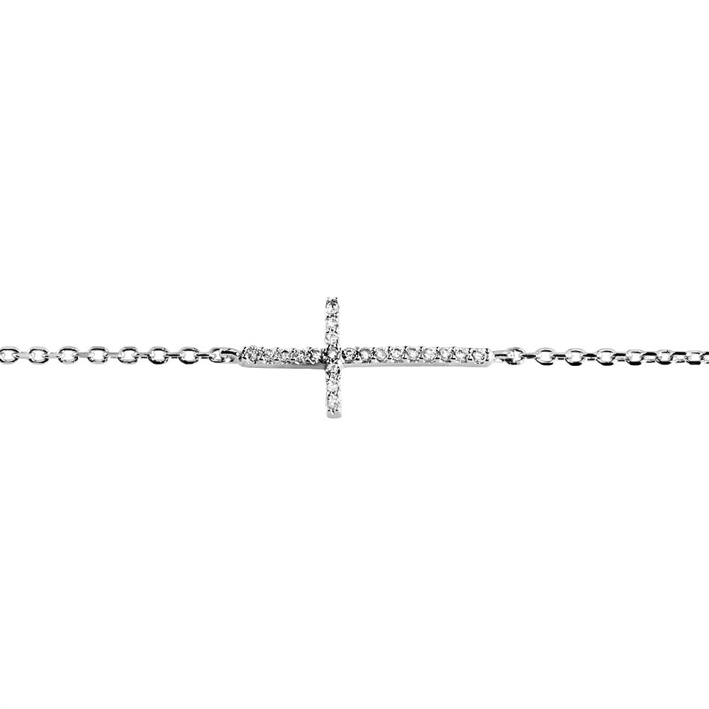 Bracelet Rayan Argent Blanc Oxyde De Zirconium - Bracelets chaînes Femme | Marc Orian