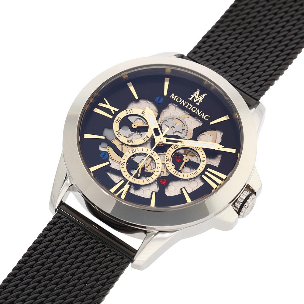 Montre Montignac Round Noir - Montres étanches Homme | Marc Orian