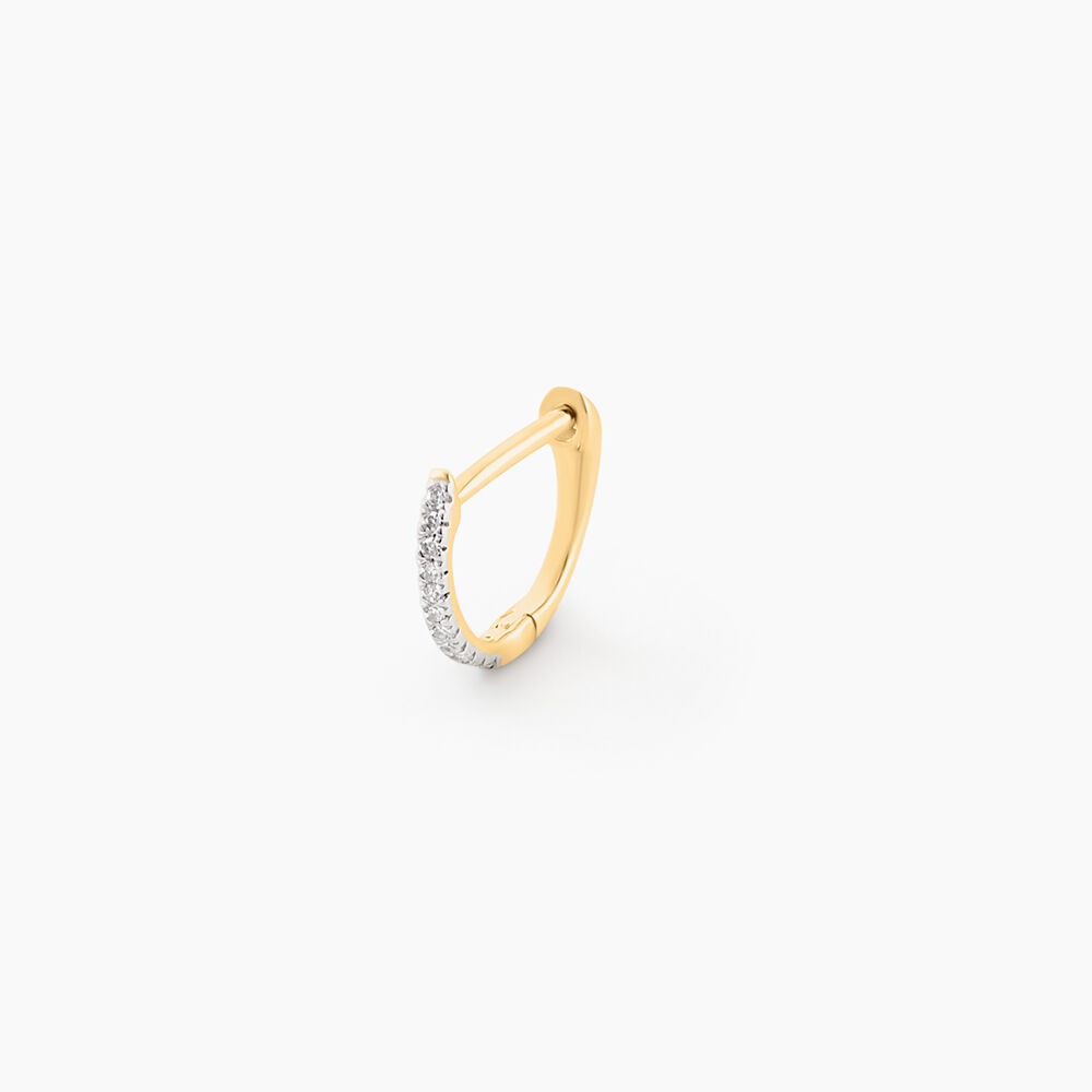 Cr&eacute;ole Unitaire Aryanna Or Jaune Diamant - Piercings d'oreilles Famille | Marc Orian