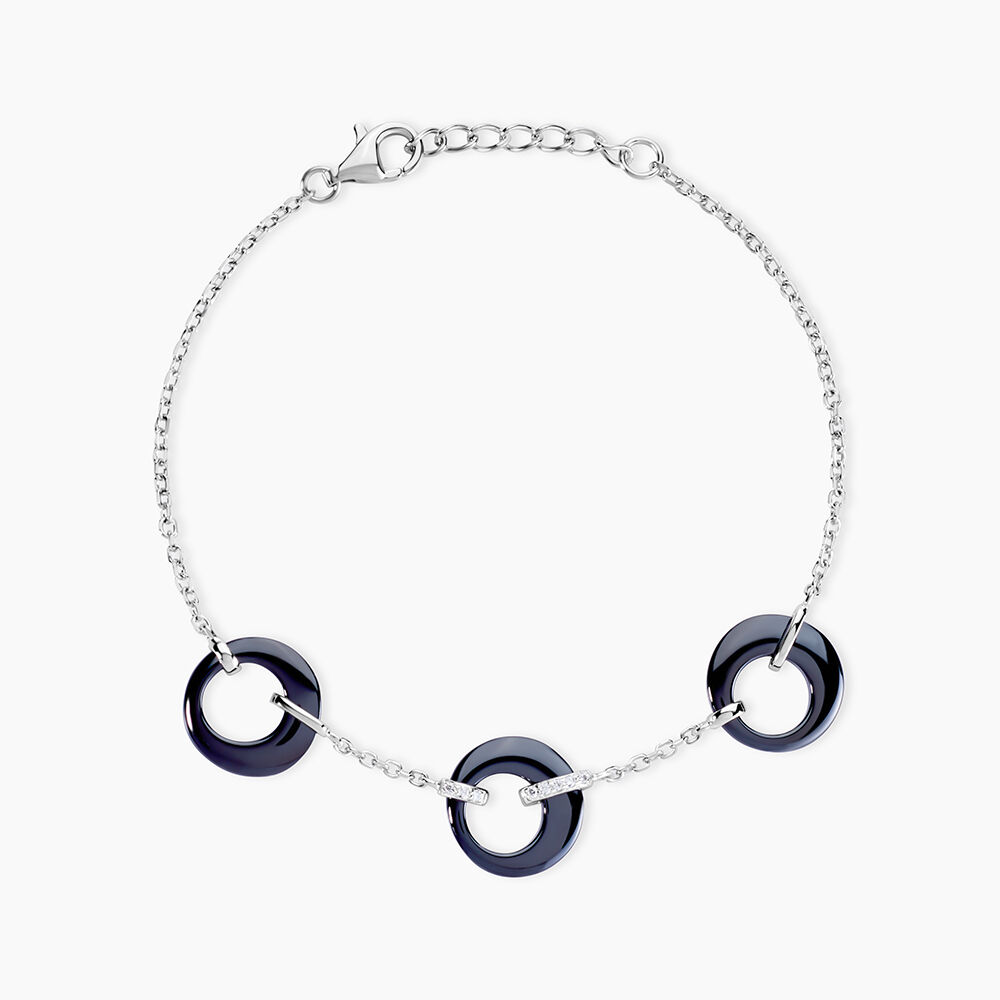 Bracelet Suzanne Argent Blanc C&eacute;ramique Et Oxyde De Zirconium - Bracelets fantaisie Femme | Marc Orian