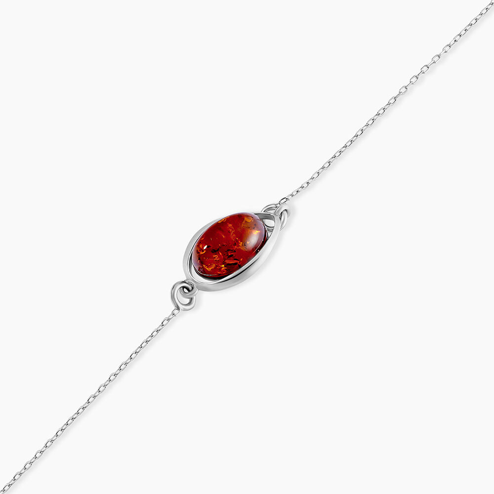 Bracelet Hilda Argent Blanc Ambre - Bracelets chaînes Femme | Marc Orian