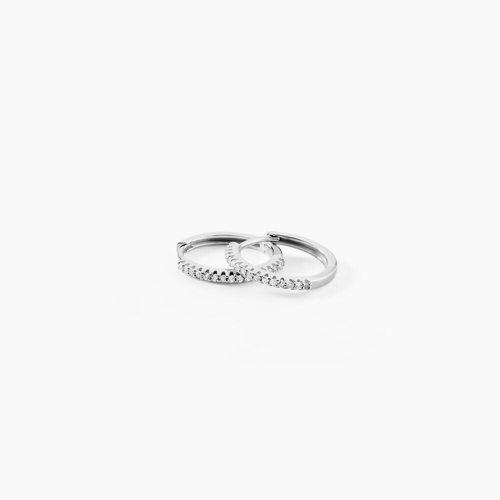 Cr&eacute;oles Karlene Argent Blanc Oxyde De Zirconium - Cr&eacute;oles Femme | Marc Orian