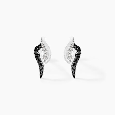 Boucles D'oreilles Puces Sculptural Or Blanc Diamant - Puces Femme | Marc Orian