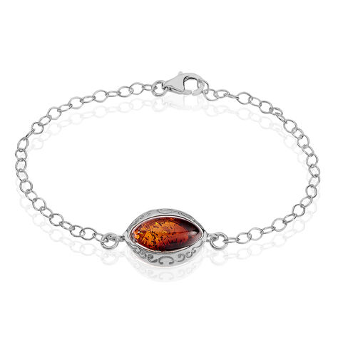 Bracelet Argent Blanc Clarita Ambre - Bracelets chaînes Femme | Marc Orian