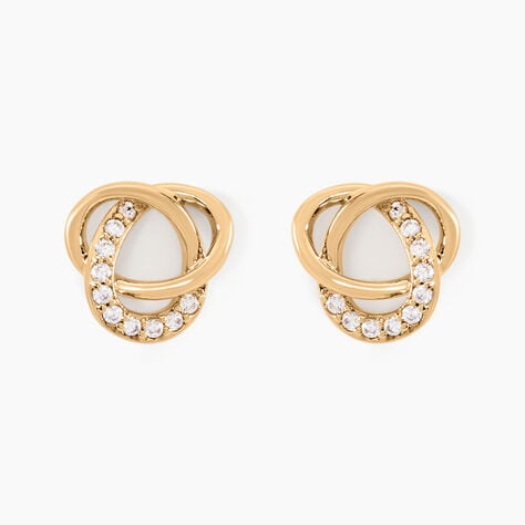 Boucles D'oreilles Puces Henia Plaqué Or Jaune Oxyde De Zirconium - Puces Femme | Marc Orian
