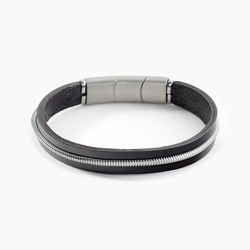 Bracelet Jourdan Rodney Cuir Noir - Bracelets cuir Homme | Marc Orian