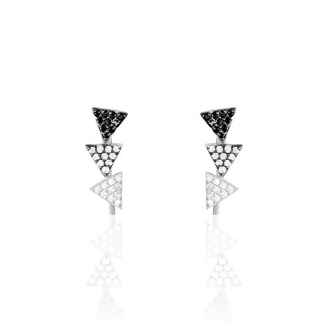Boucles D'oreilles Puces Chleo Argent Blanc Oxyde De Zirconium - Puces Femme | Marc Orian