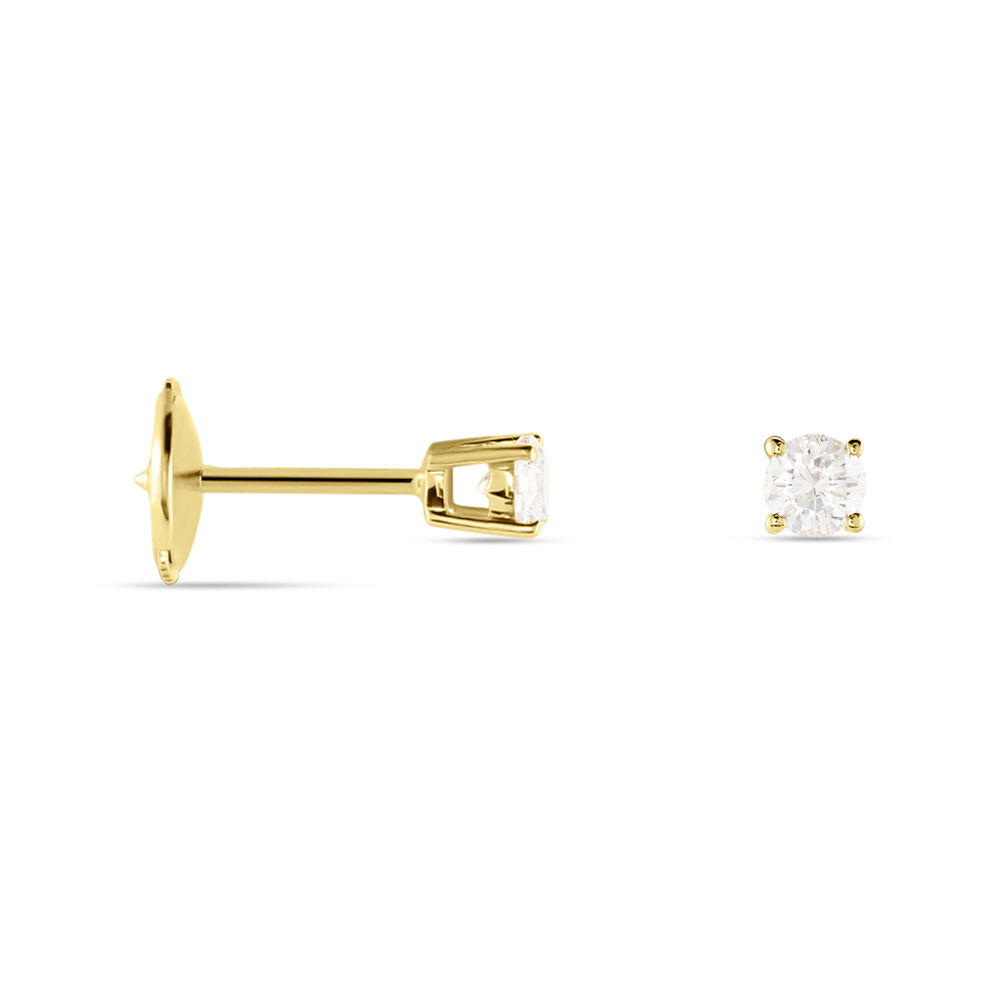 Boucles D'oreilles Puces Aphrodite Or Jaune Diamant - Puces Famille | Marc Orian
