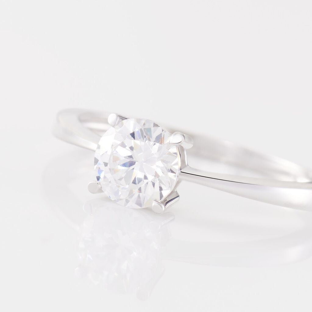 Solitaire Abriel Or Blanc Oxyde De Zirconium - Bagues Solitaire Femme | Marc Orian
