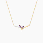 Collier Florelys Or Jaune Am&eacute;thyste Oxyde De Zirconium - Colliers avec pierres Femme | Marc Orian