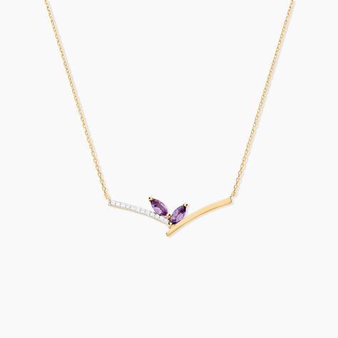 Collier Petras Or Jaune Améthyste Oxyde De Zirconium -  Femme | Marc Orian