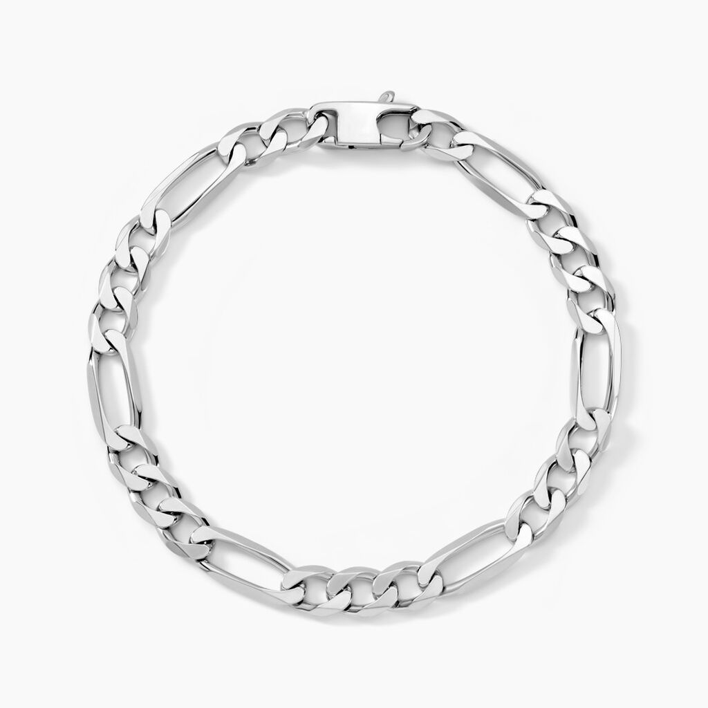 Bracelet Vivian Maille Alternee 1/3 Argent Blanc - Bracelets mailles Homme | Marc Orian
