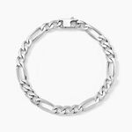 Bracelet Vivian Maille Alternee 1/3 Argent Blanc - Bracelets mailles Homme | Marc Orian