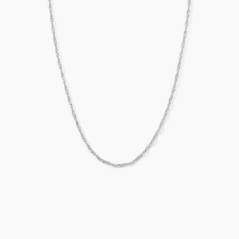 Cha&icirc;ne Imanie Maille Singapour Or Blanc - Chaines Femme | Marc Orian