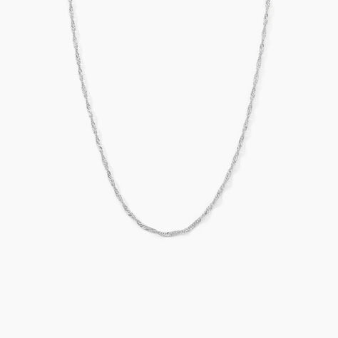 Cha&icirc;ne Imanie Maille Singapour Or Blanc - Chaines Femme | Marc Orian