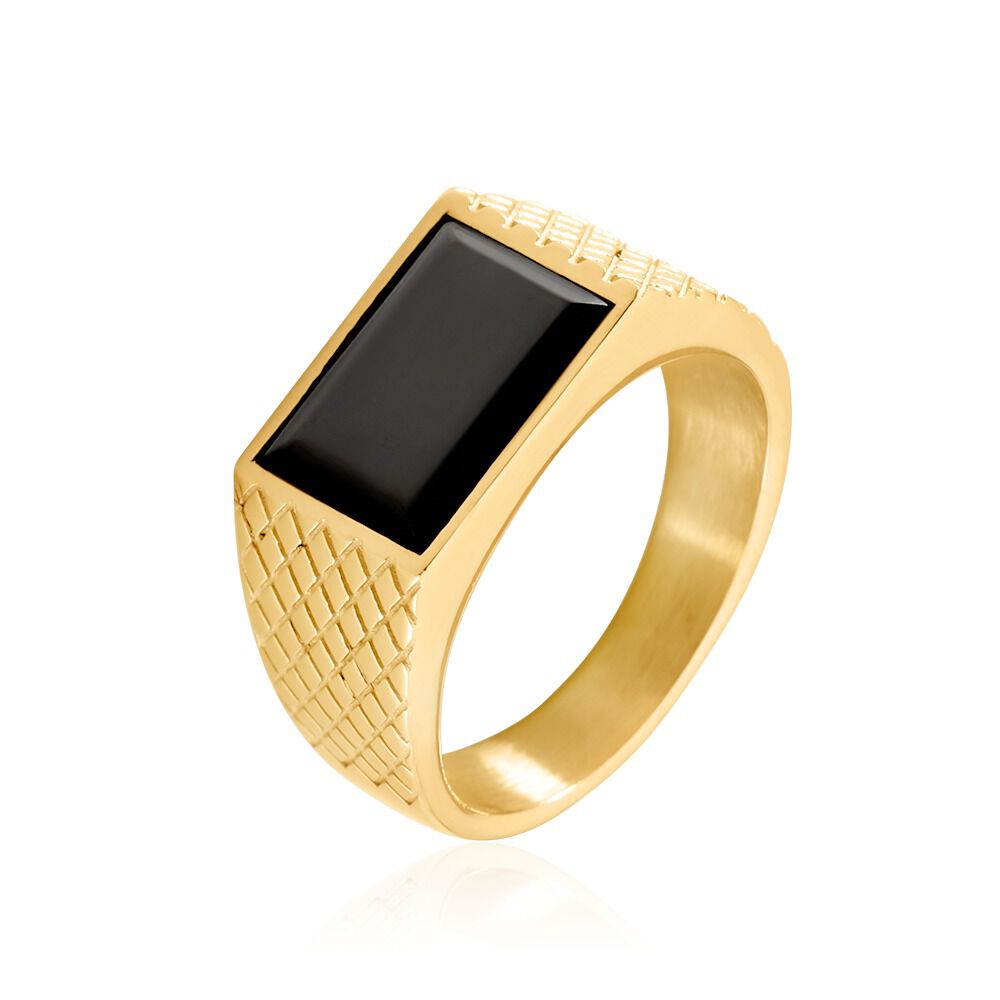 Chevalière Phebus Him Acier Jaune - Chevalières Homme | Marc Orian