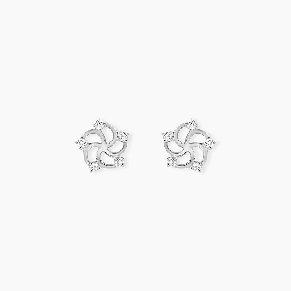 Boucles D'oreilles Puces Clarance Argent Blanc Oxyde De Zirconium - Puces Femme | Marc Orian