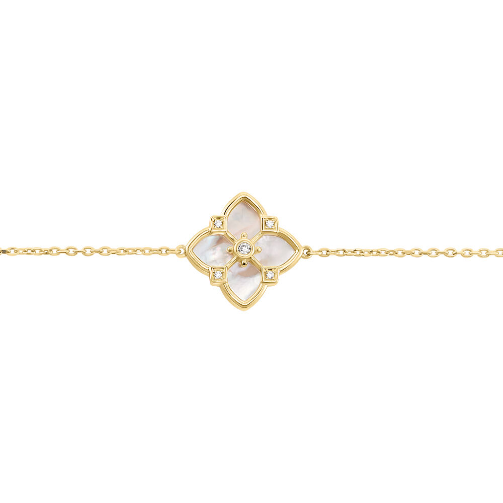 Bracelet Cassian Plaque Or Doré Nacre Oxyde De Zirconium - Bracelets chaînes Femme | Marc Orian