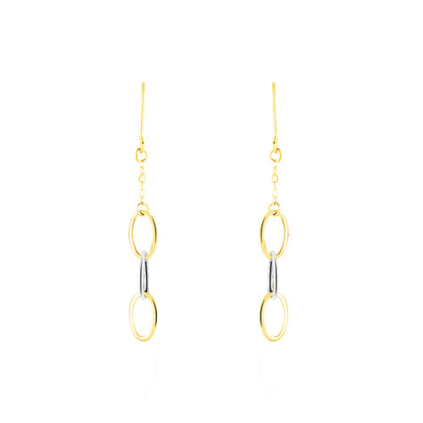 Boucles D'oreilles Pendantes Lucette Or Bicolore - Boucles d'oreilles Pendantes Femme | Marc Orian