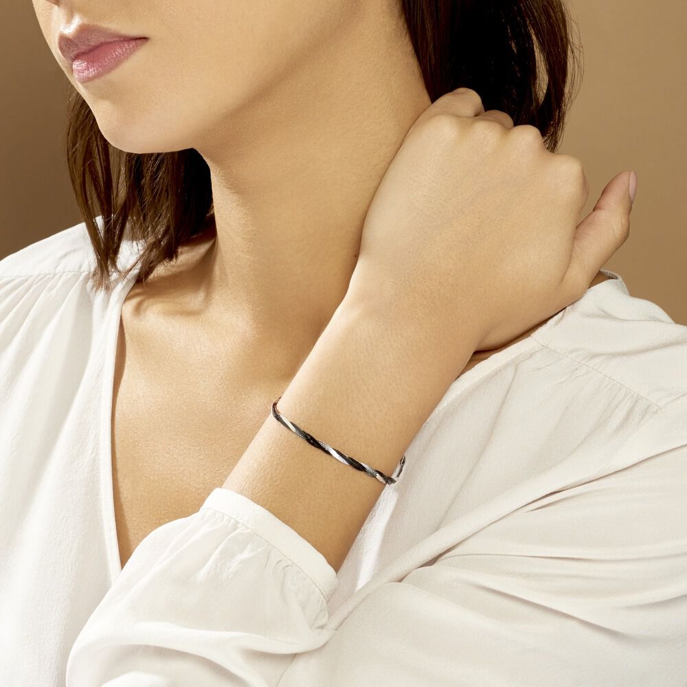 Bracelet Ehud Argent Bicolore - Bracelets mailles Femme | Marc Orian