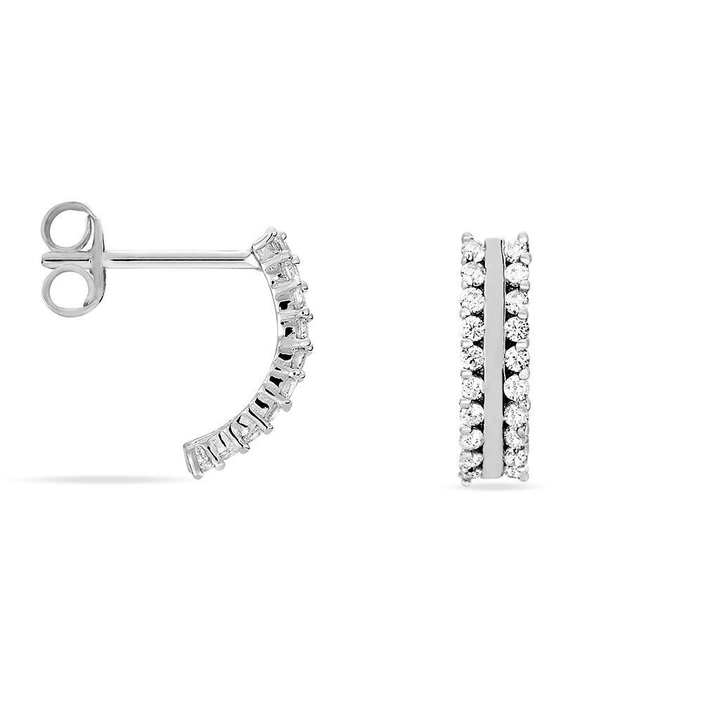 Créoles Sophie Rondes Argent Blanc Oxyde De Zirconium - Créoles Femme | Marc Orian