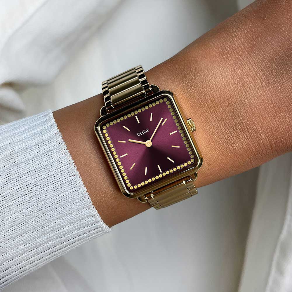Montre Cluse La Tétragone Bordeaux - Nouveautés Femme | Marc Orian