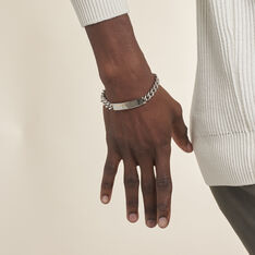 Bracelet Identité Adoline Acier Blanc Diamant - Gourmettes Homme | Marc Orian