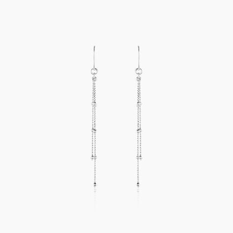 Boucles D'oreilles Pendantes Laïa Argent Blanc - Piercings d'oreilles Femme | Marc Orian