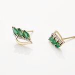 Boucles D'oreilles Puces Or Jaune  Sheelagh Emeraudes Diamants - Boucles d'oreilles mariage Femme | Marc Orian
