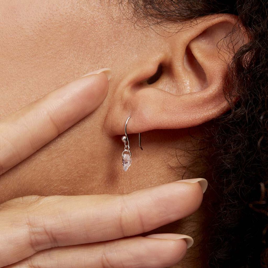 Boucles D'oreilles Pendantes Argent Blanc Sopher Oxydes De Zirconium - Boucles d'oreilles Pendantes Femme | Marc Orian
