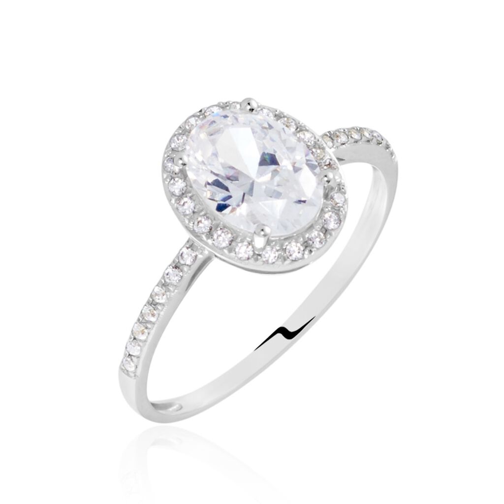 Bague Or Blanc Flavian Oxyde De Zirconium - Solitaires Femme | Marc Orian