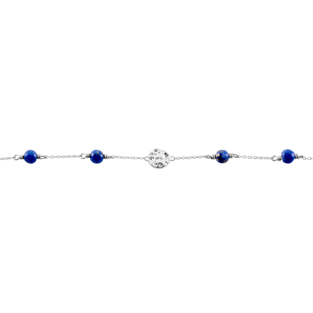 Bracelet Argent Kutrun Lapis Lazuli - Bracelets Medailles Femme | Marc Orian