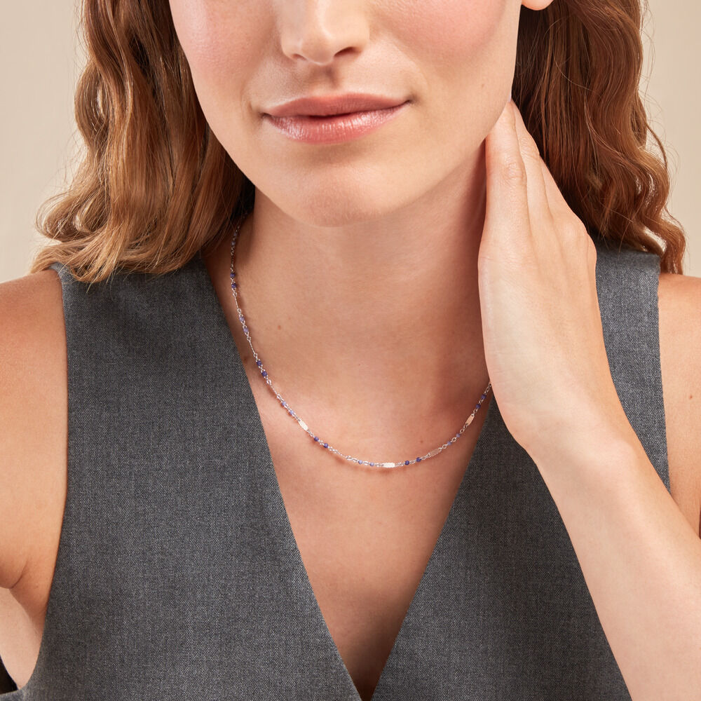 Collier Myliane Argent Blanc - Colliers Femme | Marc Orian