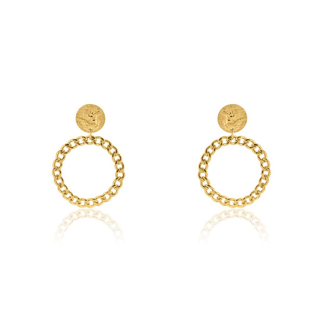 Boucles D'oreilles Pendantes Faro Acier Jaune - Pendantes Femme | Marc Orian
