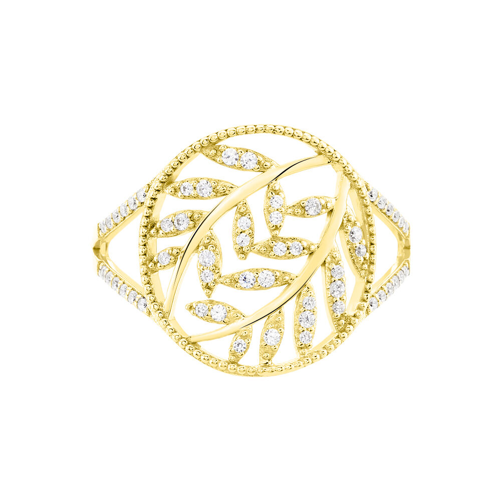 Bague Lucianise Or Jaune Oxyde De Zirconium - Bagues avec pierre Femme | Marc Orian
