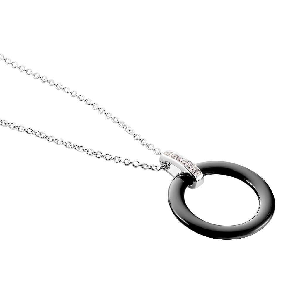 Collier Natacha Cera Argent Blanc Céramique Et Oxyde De Zirconium - Colliers avec pierres Femme | Marc Orian