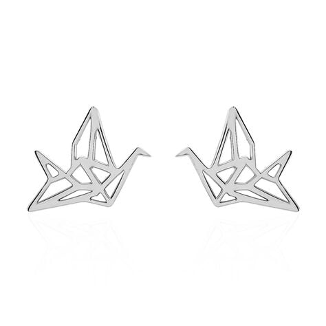 Boucles D'oreilles Puces Colombe Argent Blanc - Puces Femme | Marc Orian