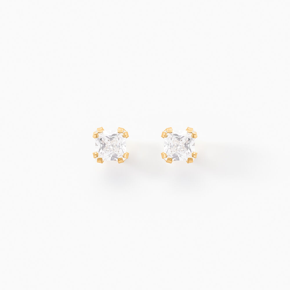 Boucles D'oreilles Puces Doreen Or Jaune Oxyde De Zirconium - Puces Famille | Marc Orian