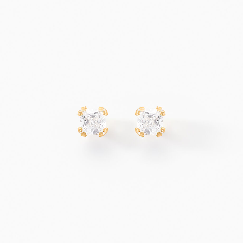 Boucles D'oreilles Puces Doreen Or Jaune Oxyde De Zirconium - Puces Famille | Marc Orian