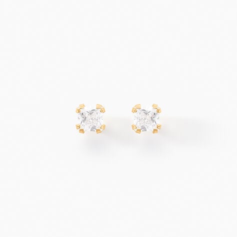 Boucles D'oreilles Puces Doreen Or Jaune Oxyde De Zirconium - Puces Famille | Marc Orian