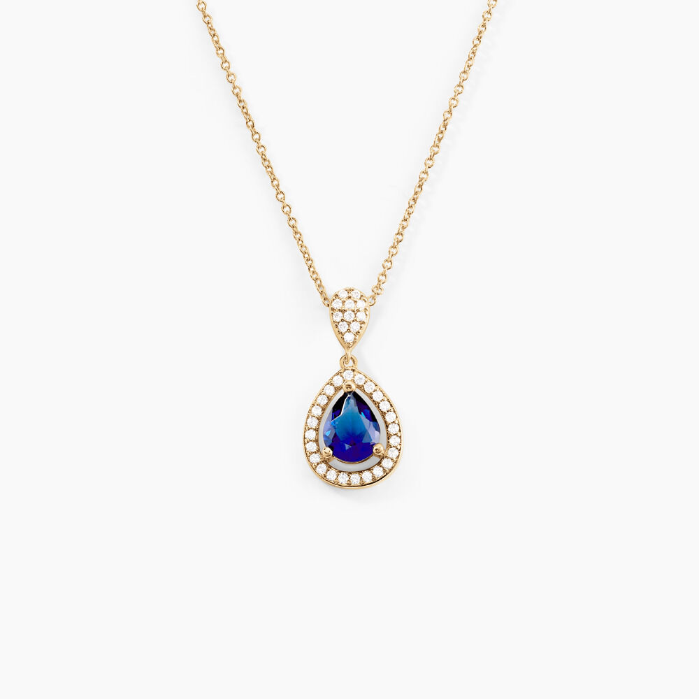 Collier Brigita Plaqué Or Pierre De Synthese Et Oxyde De Zirconium - Colliers avec pierres Femme | Marc Orian