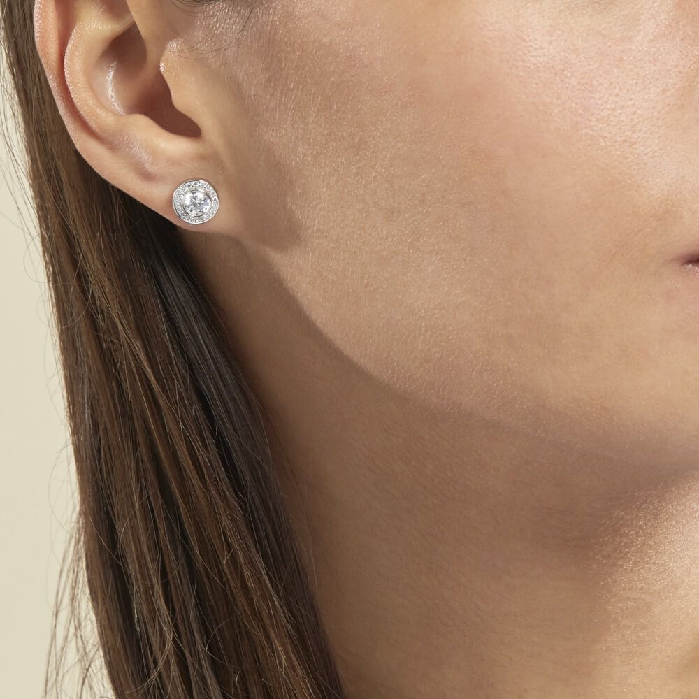 Boucles D'oreilles Puces Marquise Argent Blanc Oxyde De Zirconium - Puces Femme | Marc Orian