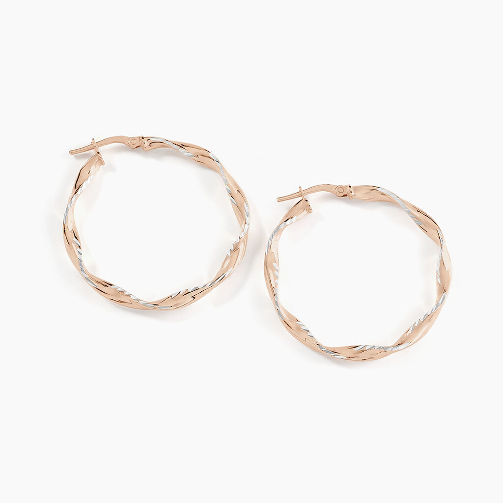 Cr&eacute;oles Argent Rose Alieno - Cr&eacute;oles Femme | Marc Orian