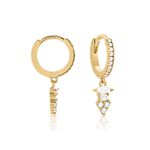 Cr&eacute;oles &eacute;clat Perl&eacute; Plaqu&eacute; Or Oxyde De Zirconium - Boucles d'oreilles pampille Femme | Marc Orian