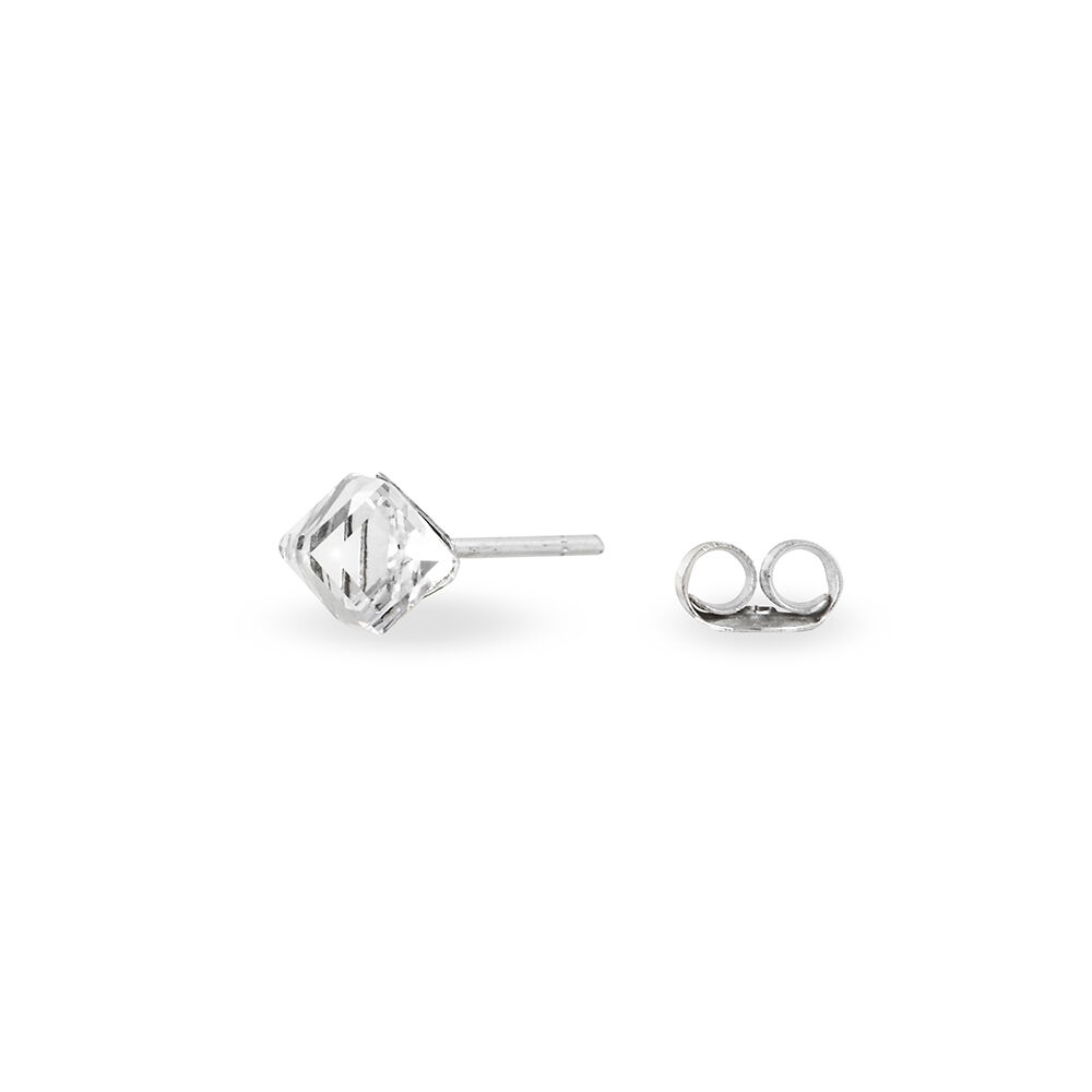 Boucles D'oreilles Puces Bridie Argent Blanc Pierre De Synthese - Puces Femme | Marc Orian