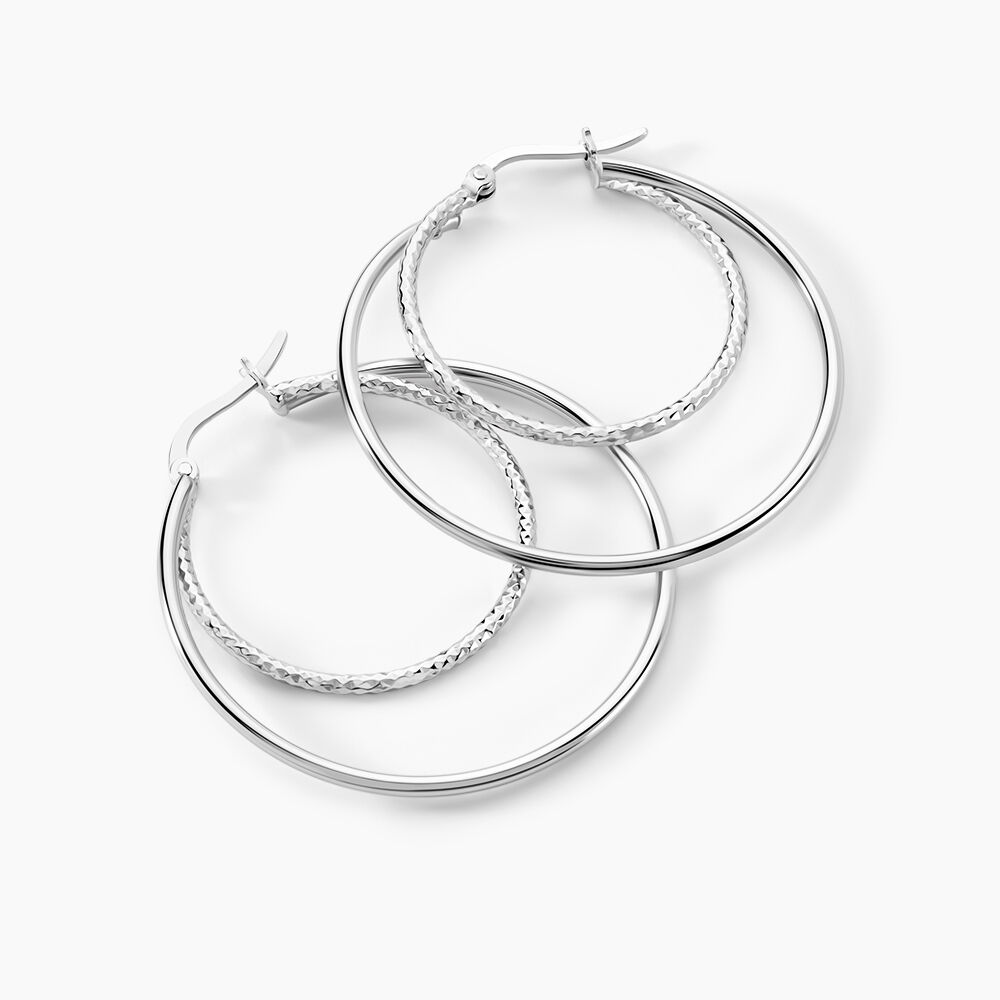 Créoles Argent Blanc Marjorie - Créoles Femme | Marc Orian