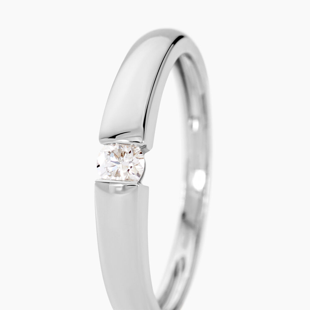 Bague Aretha Argent Blanc Diamant Synthétique - Solitaires Femme | Marc Orian