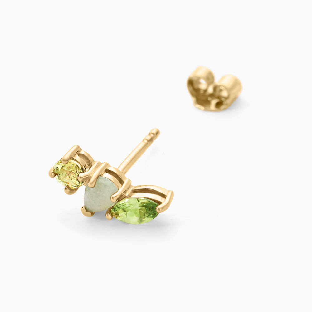 Boucle D'oreille Unitaire Jasmee Plaque Or Jaune Aventurine Oxyde - Piercings d'oreilles Femme | Marc Orian